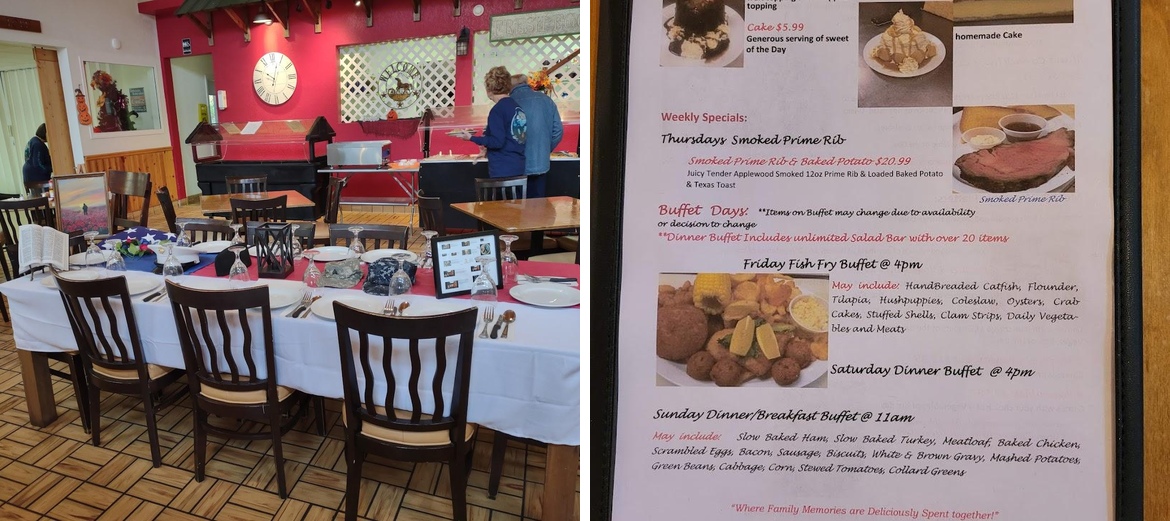 Grandpa Charlies Country Cookin' Menu
