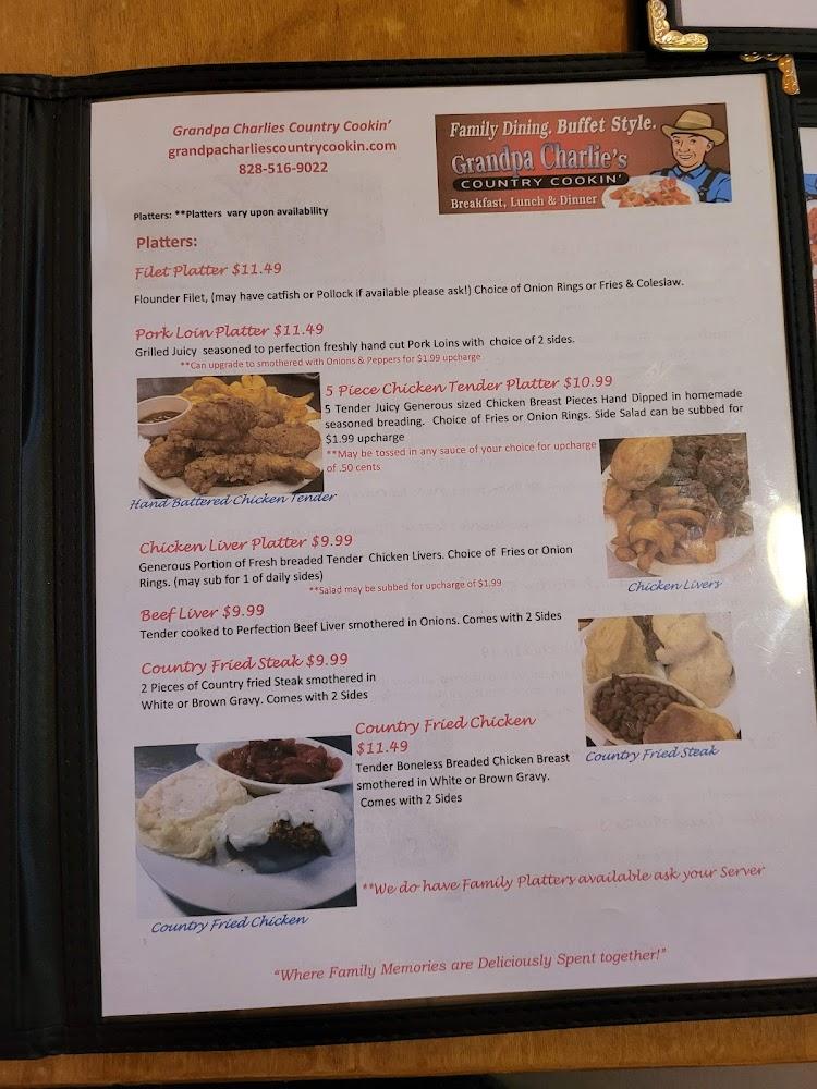 Grandpa Charlies Country Cookin' Menu image 3